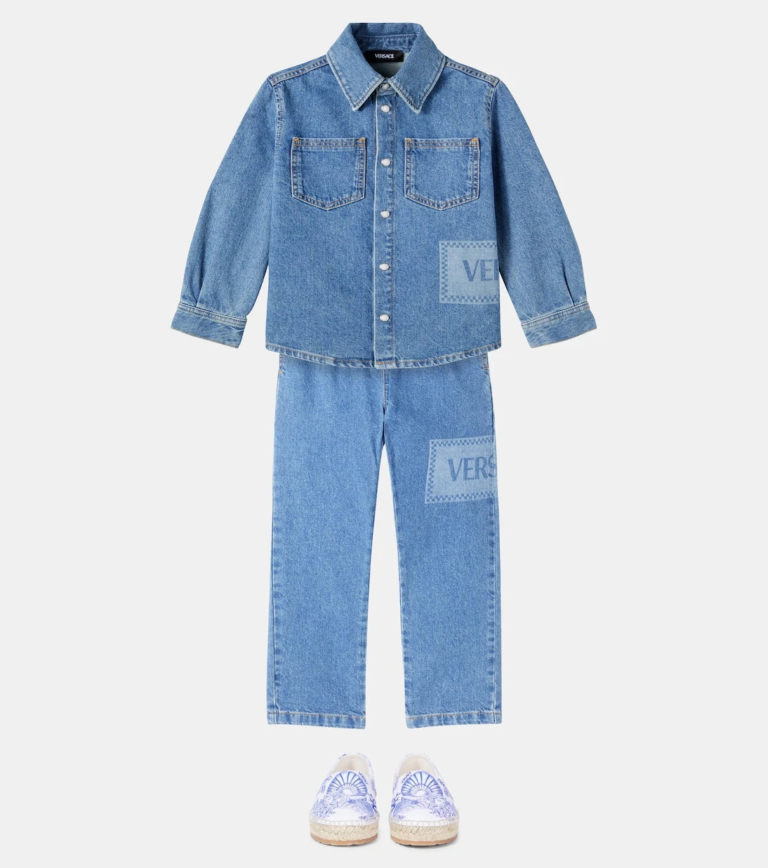 Versace Kids - Logo denim shirt