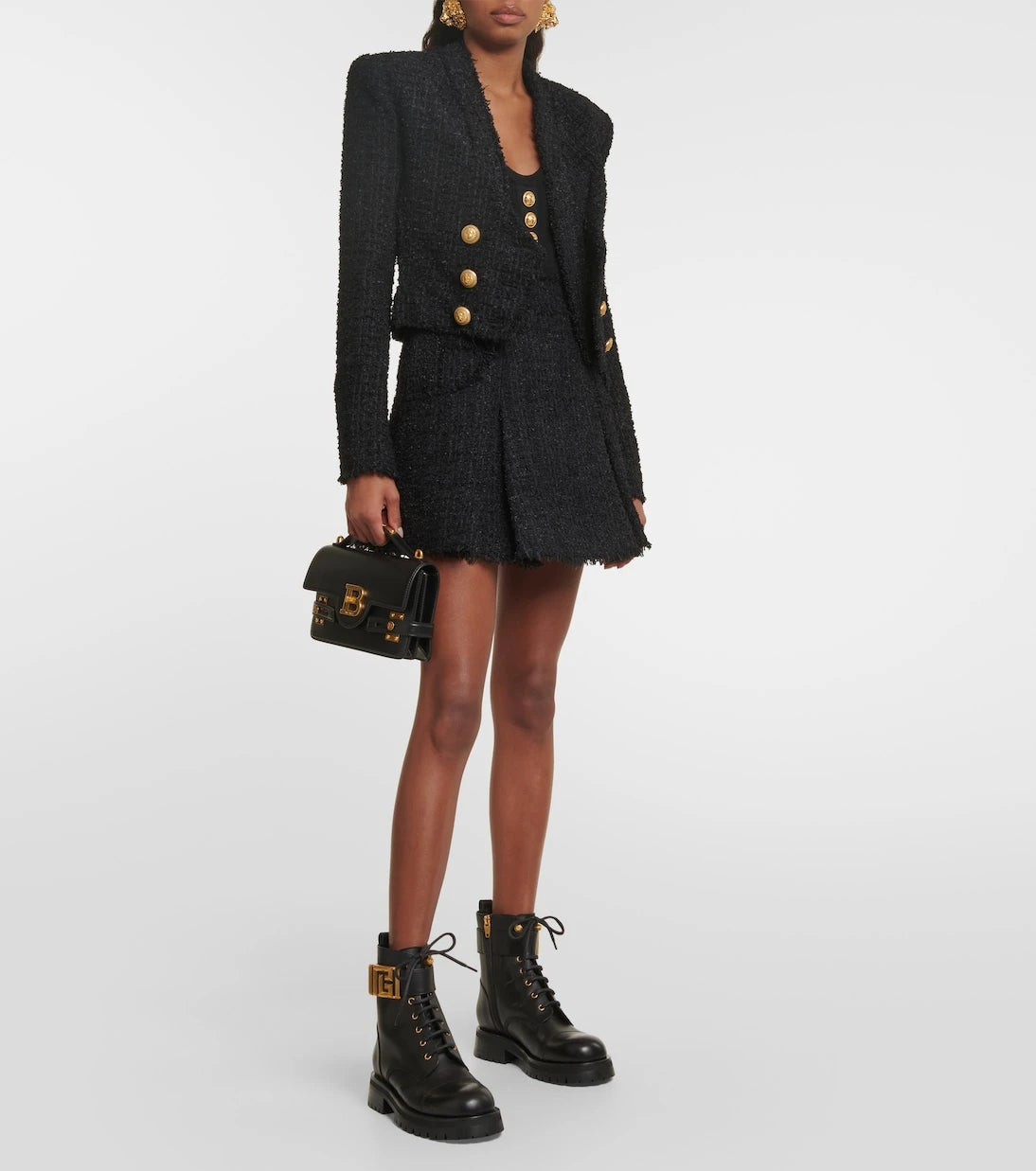 Balmain - حذاء Romy طويل برباط من الجلد