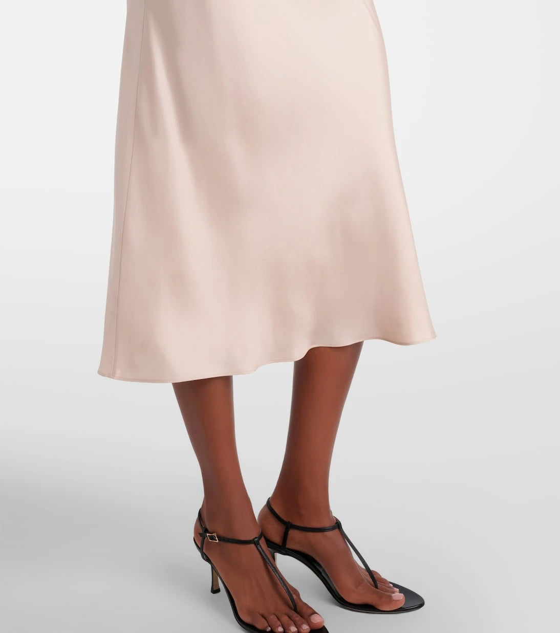 Róhe - Lace-trimmed silk satin slip dress