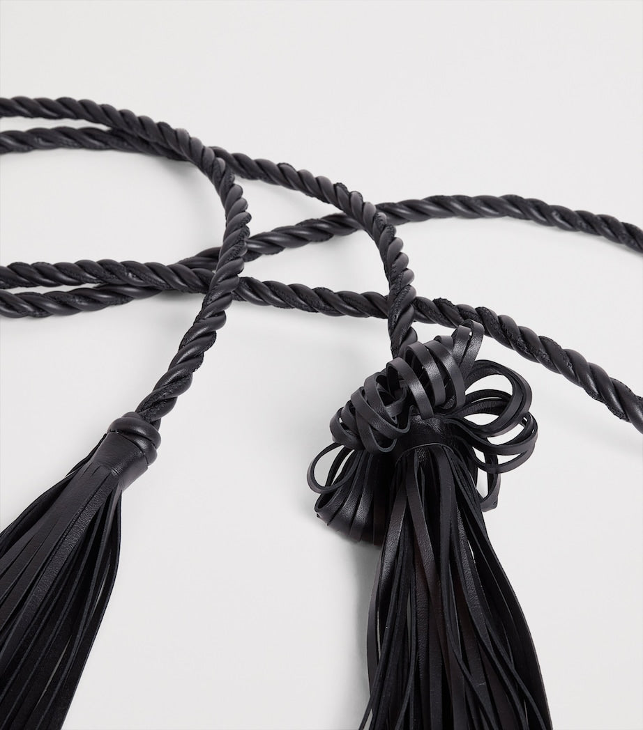 Ulla Johnson Black Leather Tassel Belt