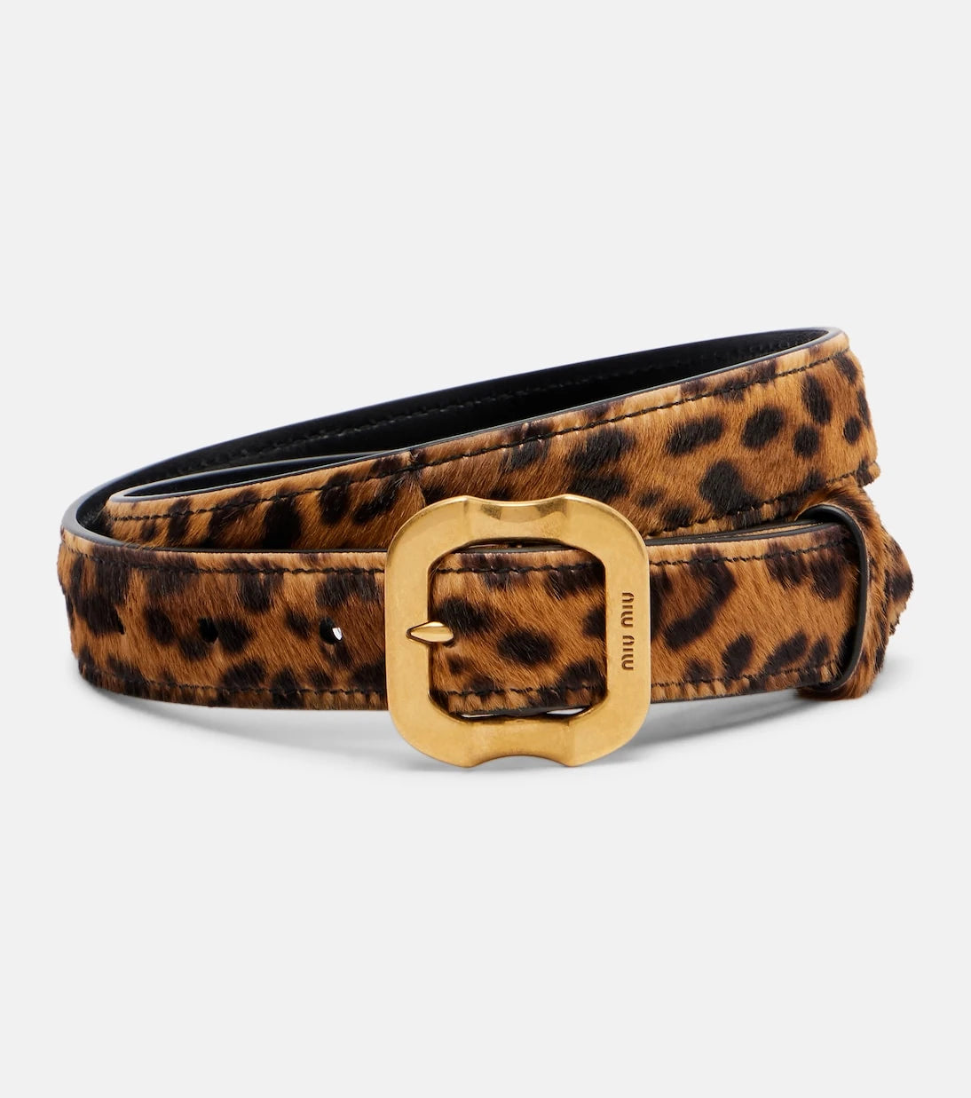 Miu Miu - Leopard-print calf hair belt