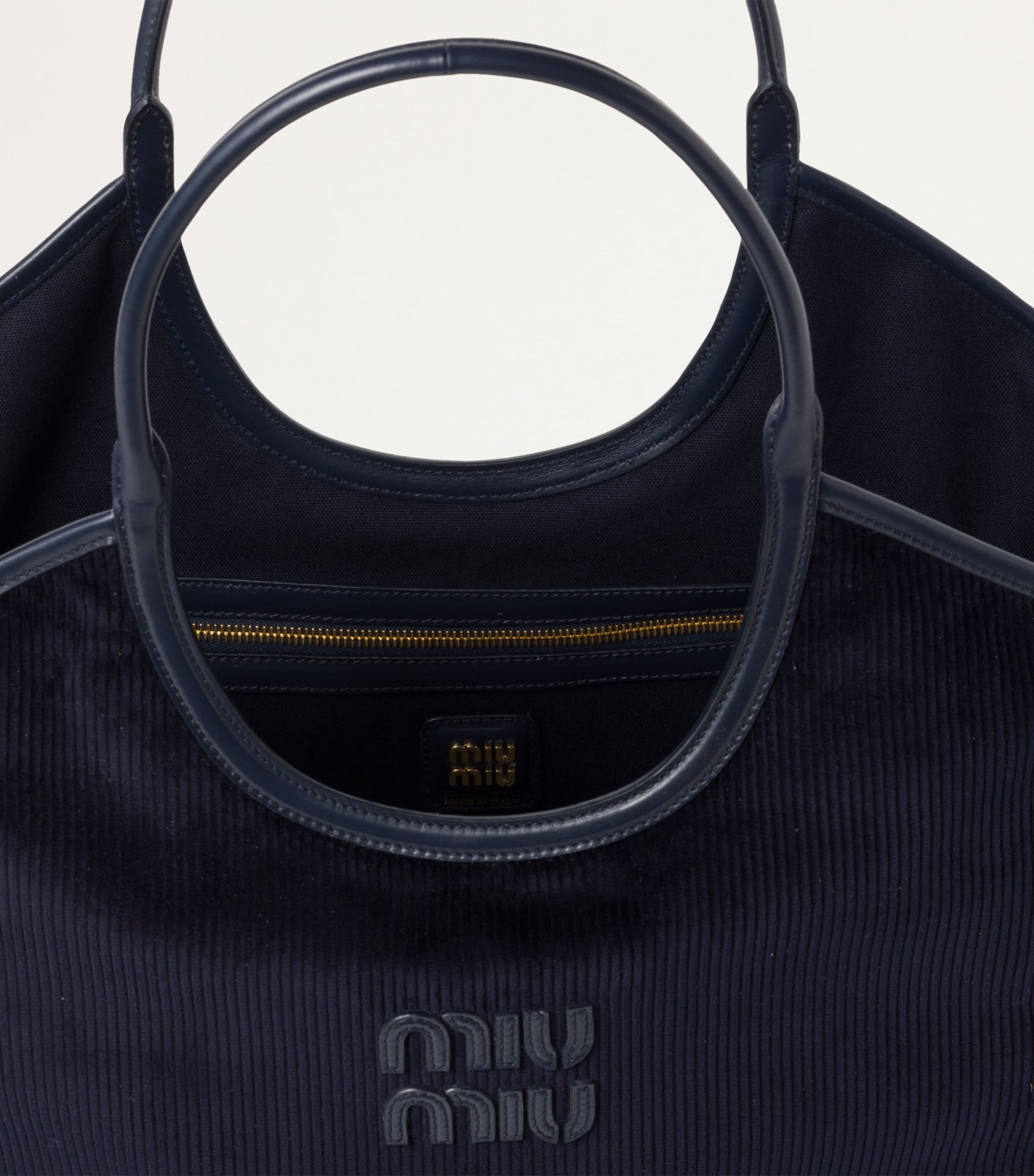 Miu Miu Blue Large Corduroy Ivy Tote Bag