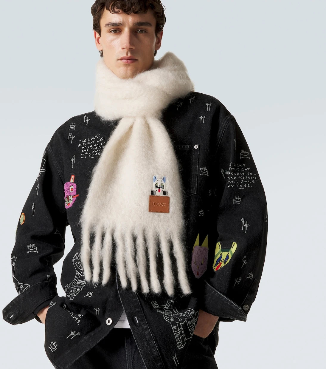 Loewe - x Louis Wain mohair and wool-blend scarf