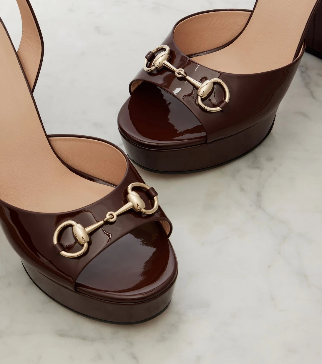 Gucci - Lady Horsebit 85 patent leather sandals