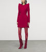 McQueen Burgundy Sculptural Mini Dress