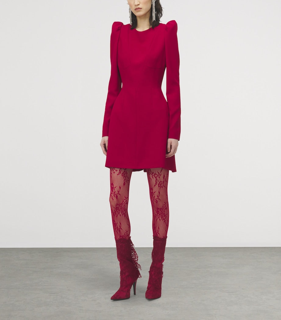 McQueen Burgundy Sculptural Mini Dress