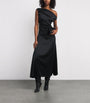 STAUD Black Stretch-Silk Phare Midi Dress