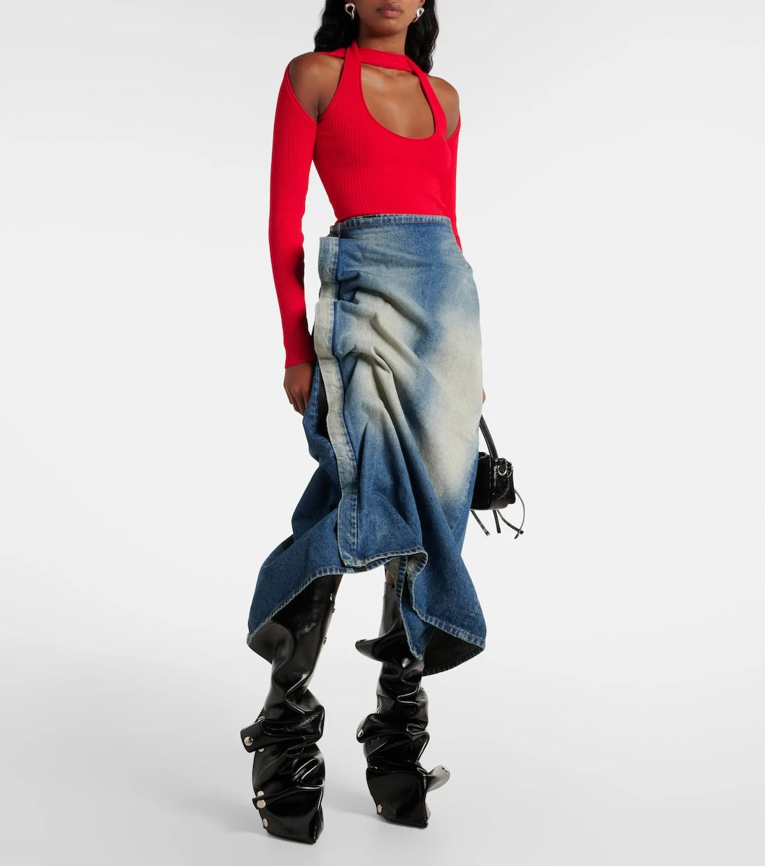 Y/Project - Snap 100 leather knee-high boots