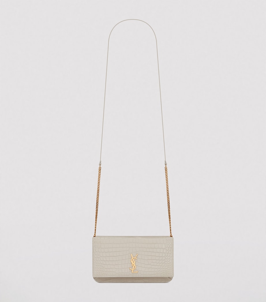 Saint Laurent White Leather Cross-Body Phone Holder