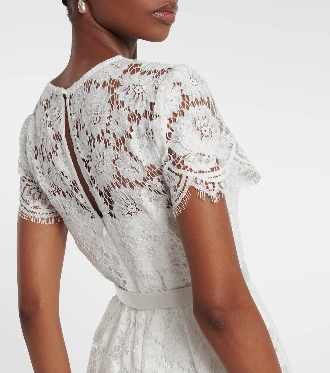 Self-Portrait - Bridal embellished lace satin gown
