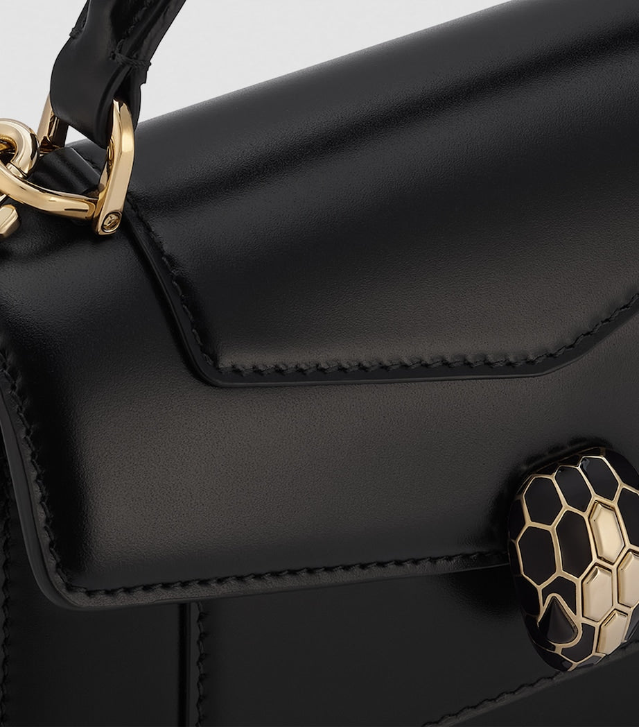 Mini Leather Serpenti Forever Top-Handle Bag