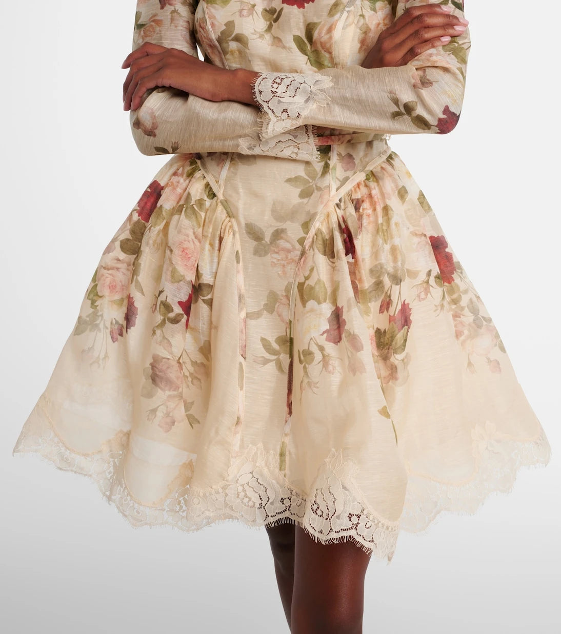 Zimmermann - Hypnotic floral linen and silk minidress