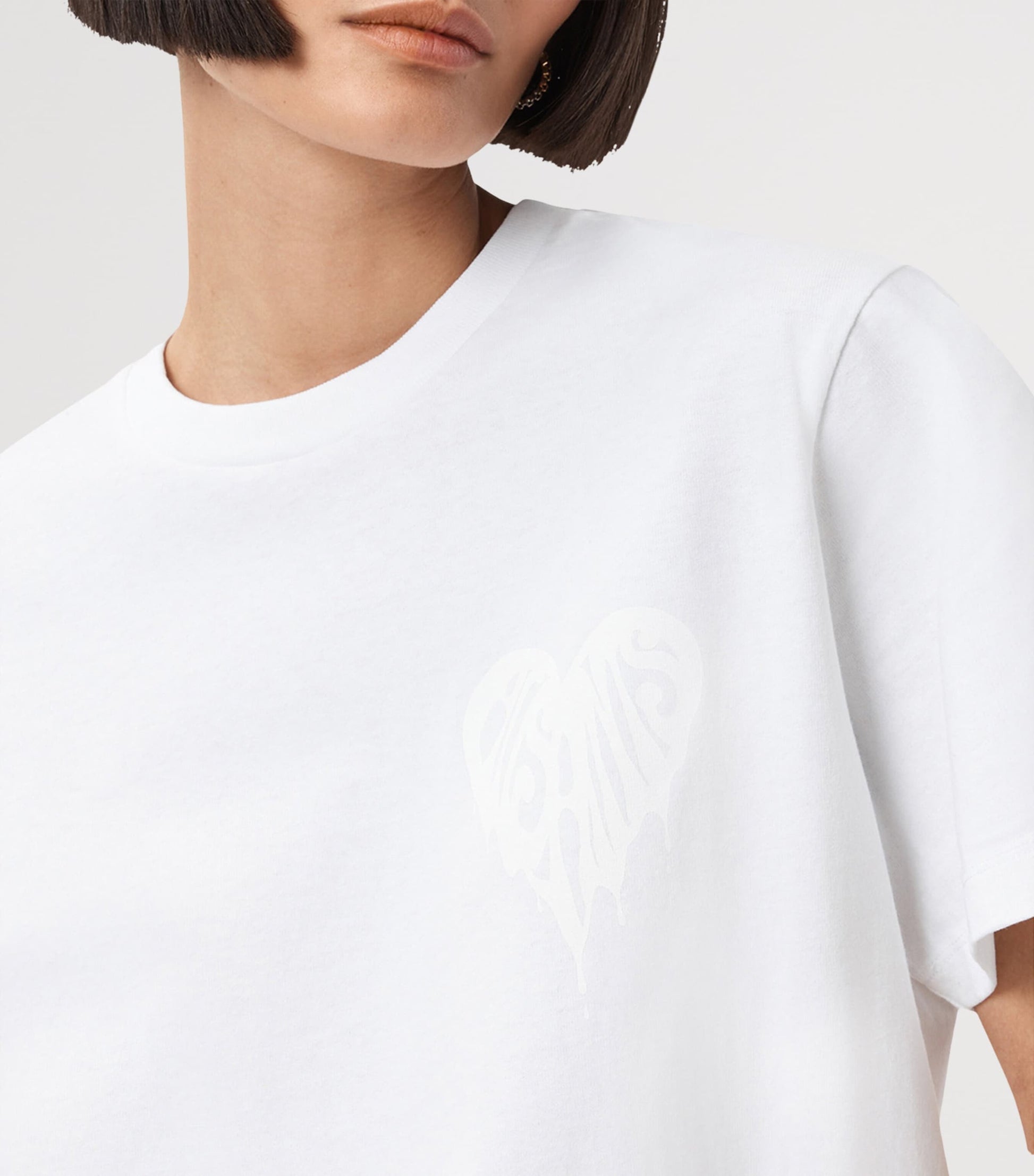 AllSaints White Organic Cotton Poster Graphic T-Shirt