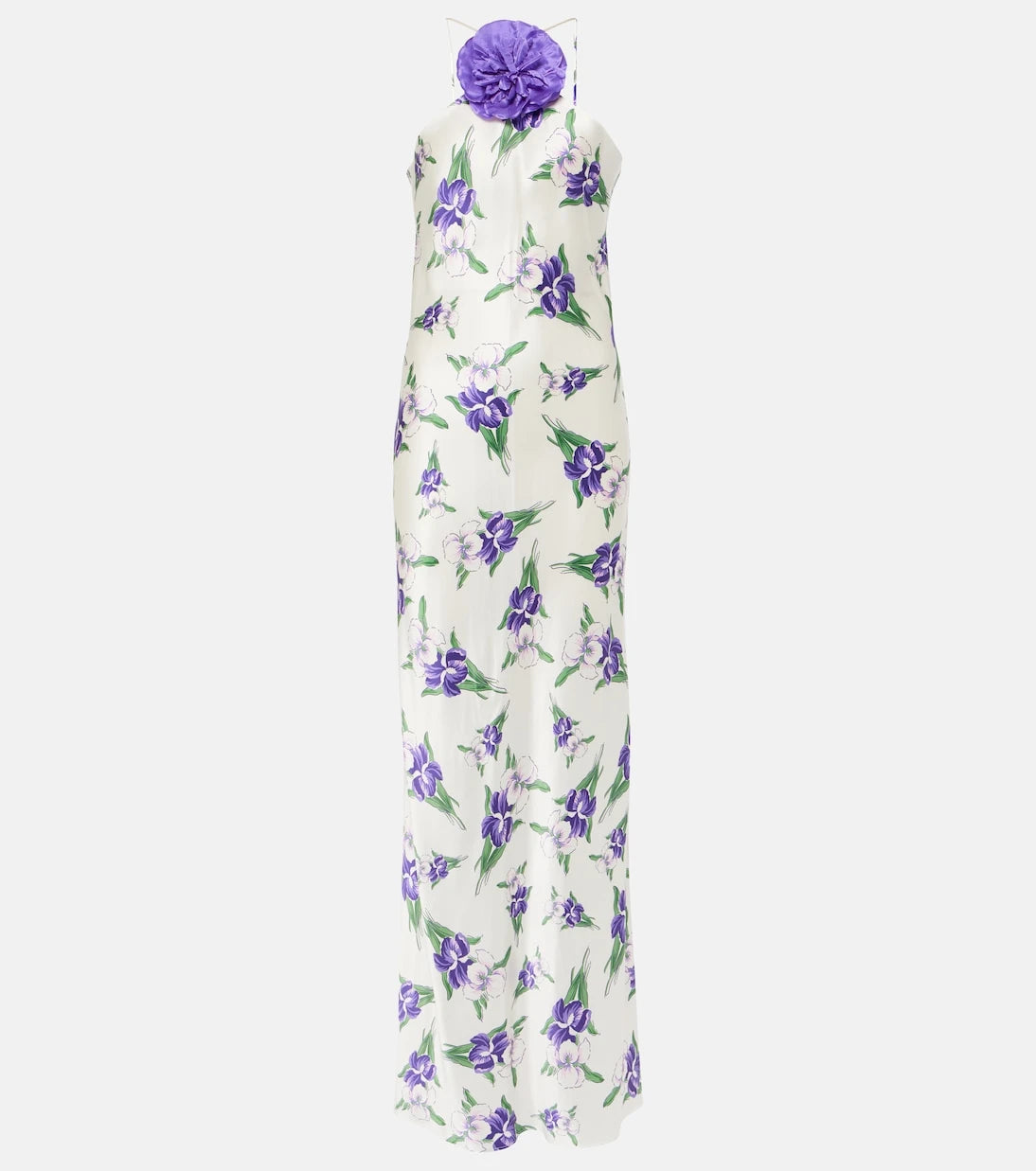 Rodarte - Floral-appliqué silk gown