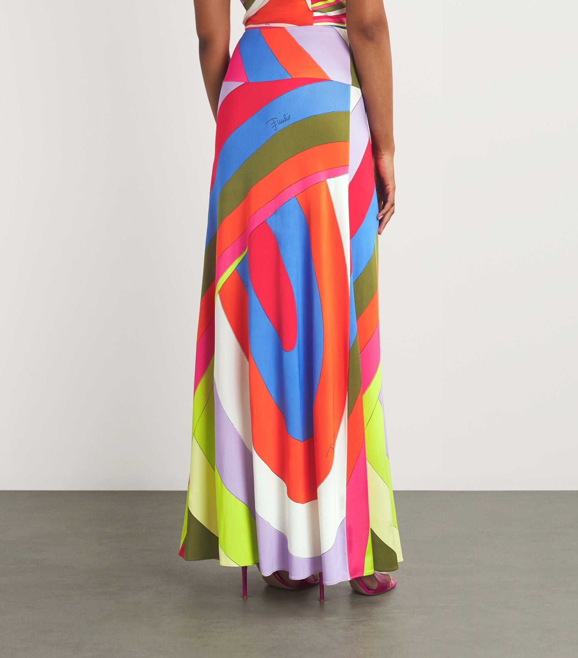Multi Jersey Iride Maxi Skirt