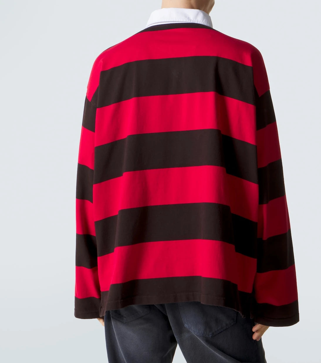 Balenciaga - Oversized striped cotton jersey polo shirt