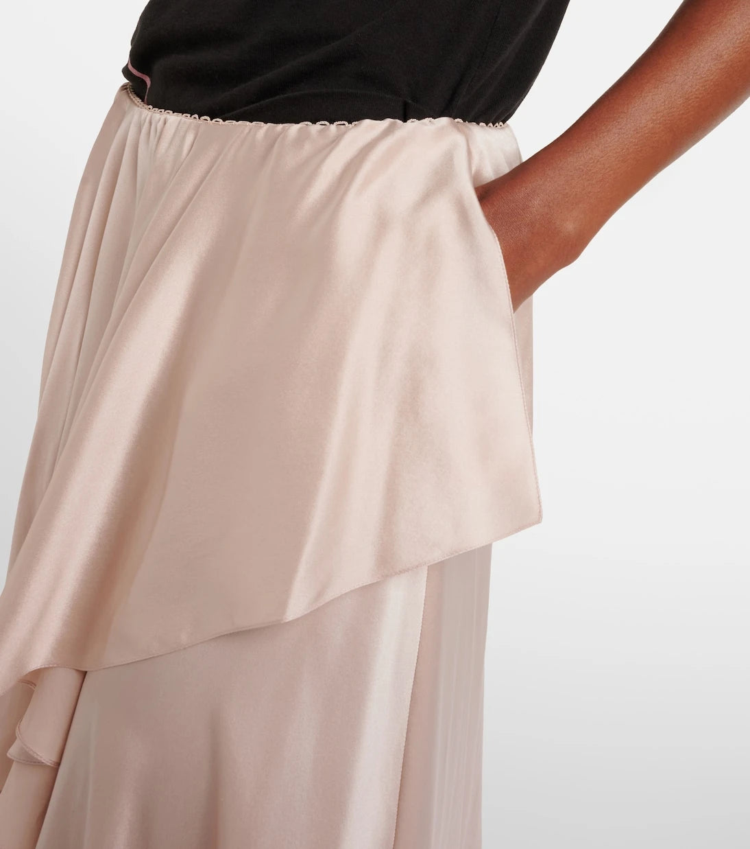 Chloé - Ruffled silk satin skirt