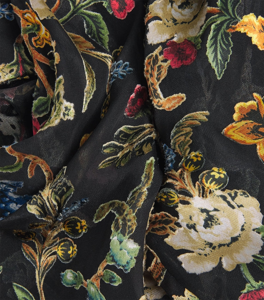 Alice+Olivia Black Floral Willa Blouse