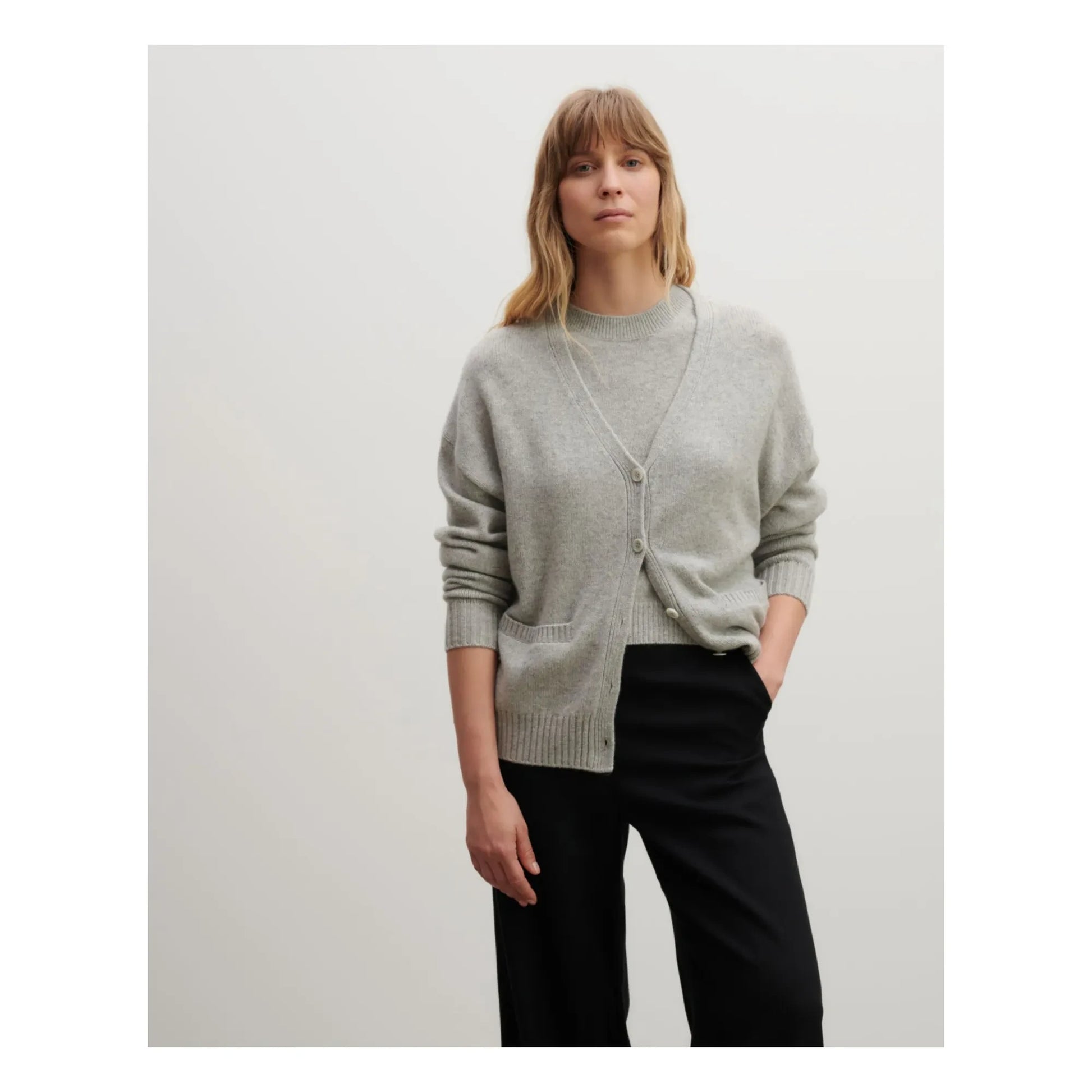 Bompard - Oversize Cashmere Vest | Silver grey