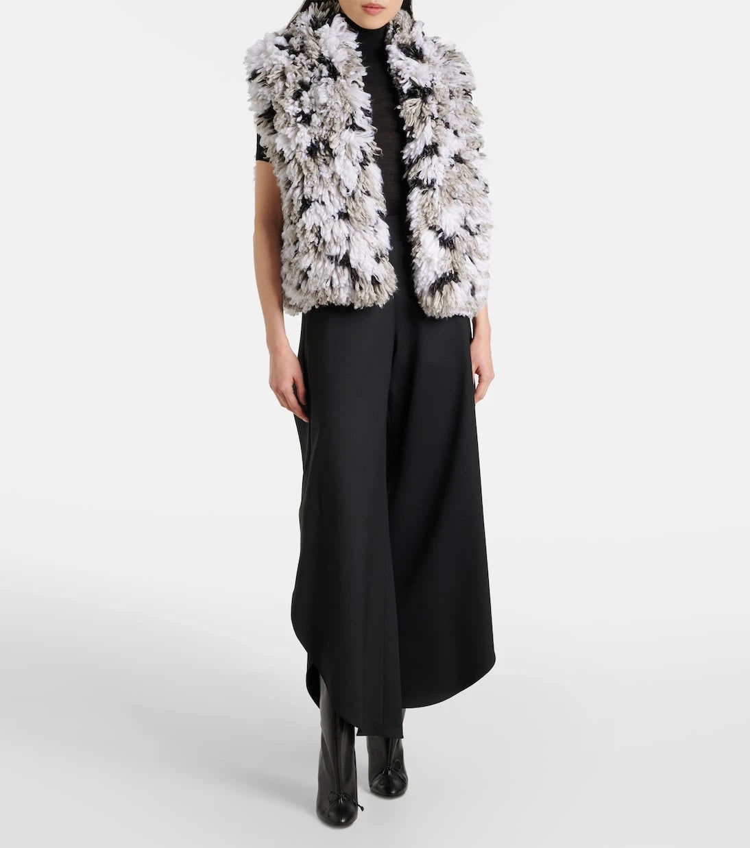 Alaïa - Lynx faux shearling jacquard vest
