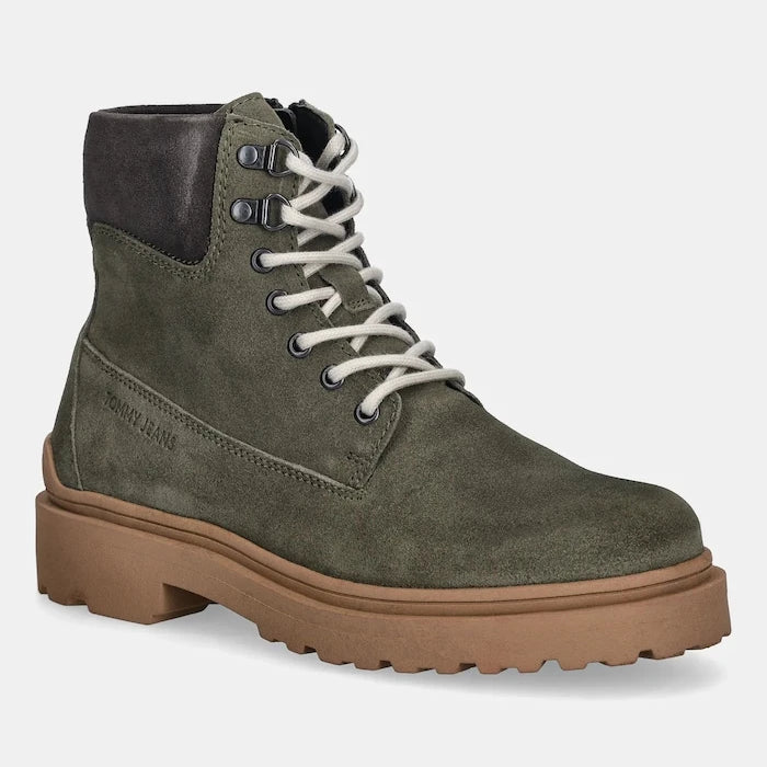 Кожени боти Tommy Jeans TJM LACE UP BOOT SUEDE