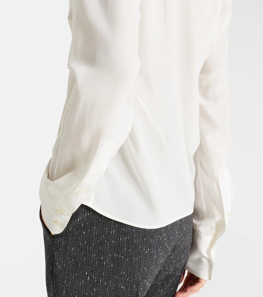 McQueen - Tie-neck crêpe de chine blouse