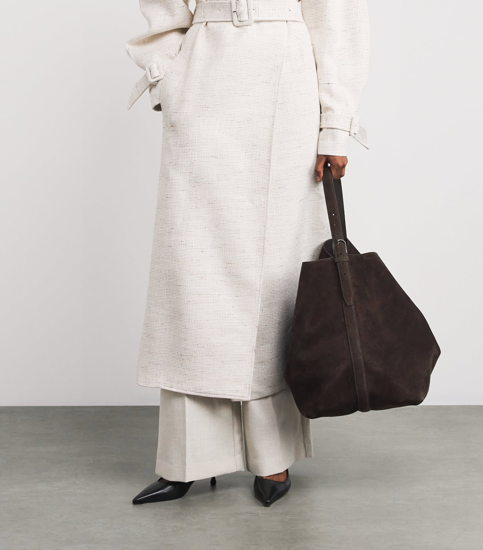 Toteme Brown Suede Belted Tote Bag