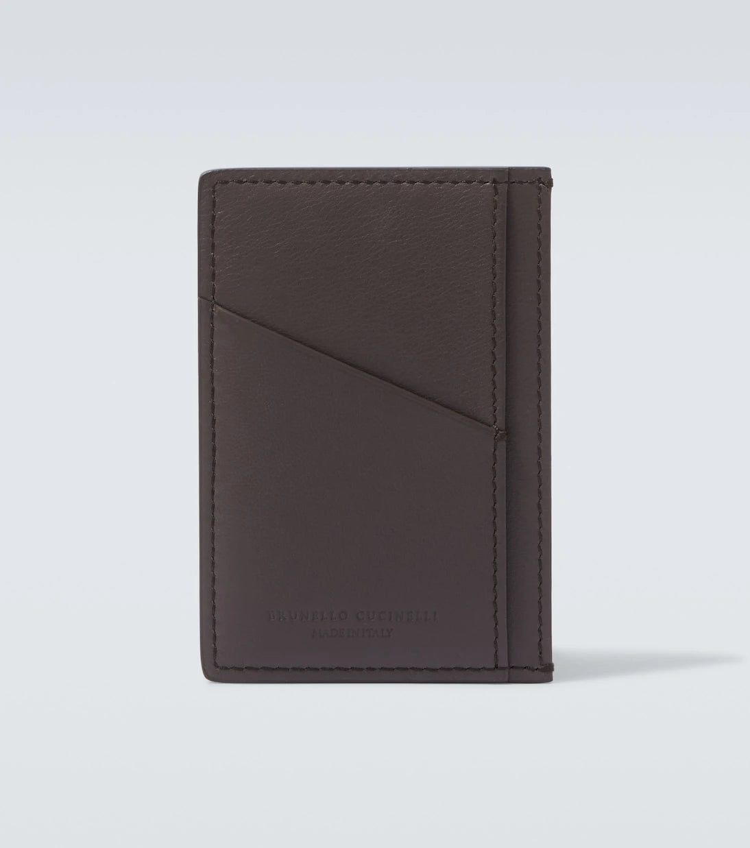Brunello Cucinelli - Debossed leather card holder