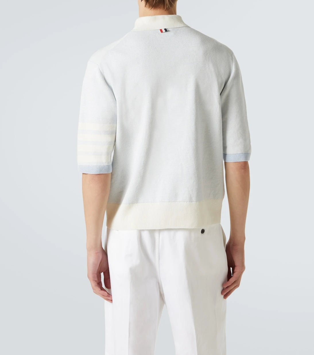 Thom Browne - 4-Bar linen and cotton polo shirt