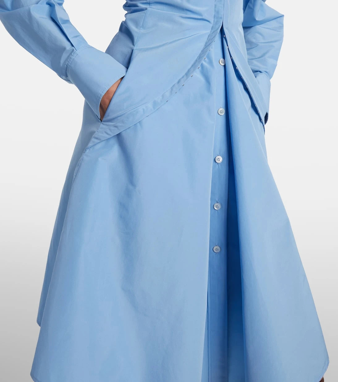 McQueen - Cotton-blend taffeta shirt dress