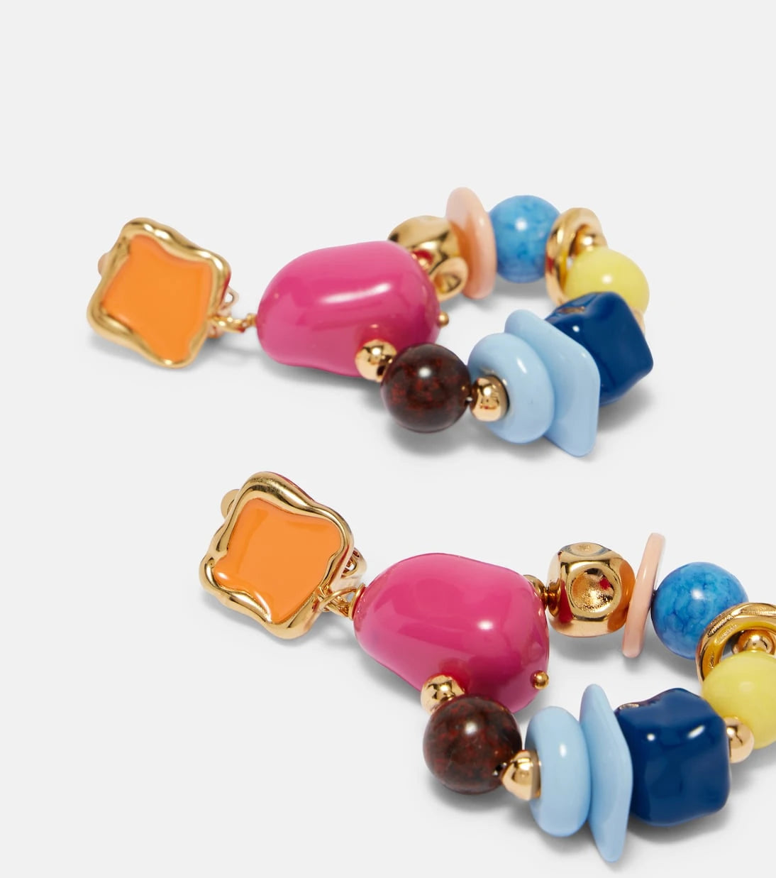 Oscar de la Renta - Seaglass beaded clip-on earrings