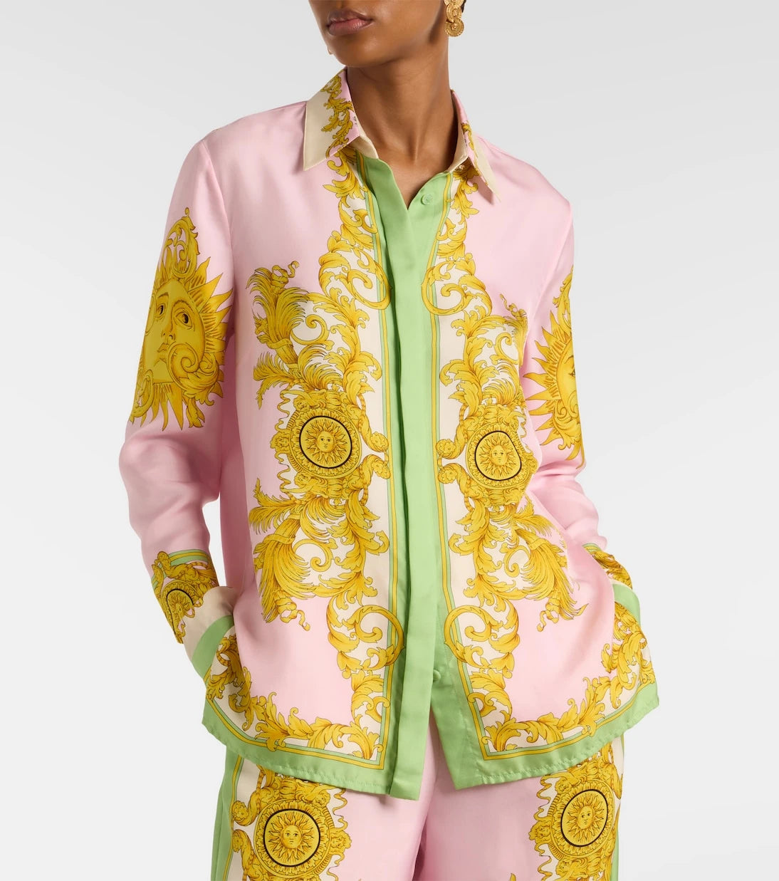 Versace - Printed silk twill shirt