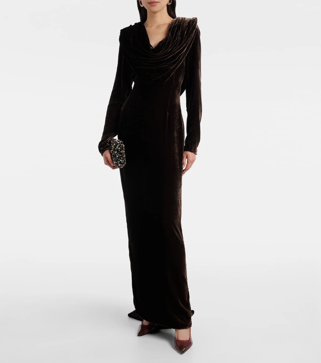 Rotate - Draped velvet gown