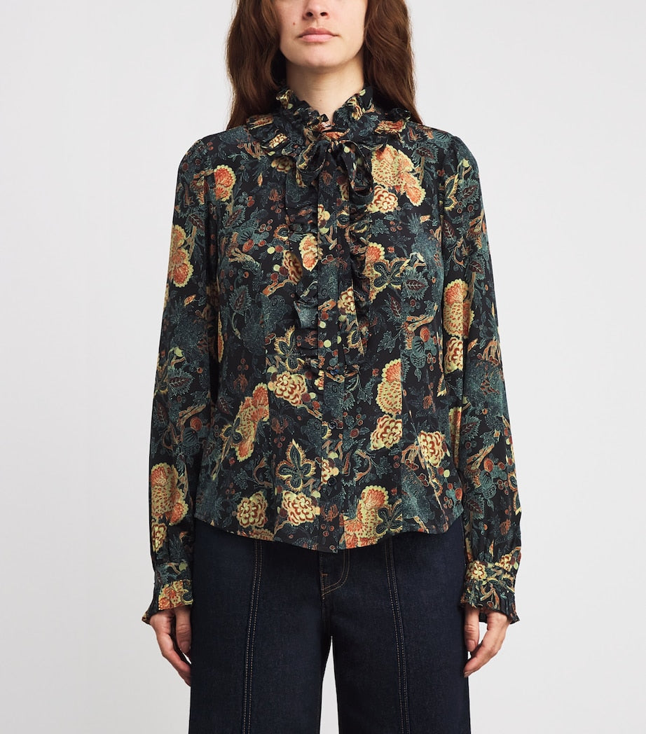 Silk Printed Catroux Blouse NUIT