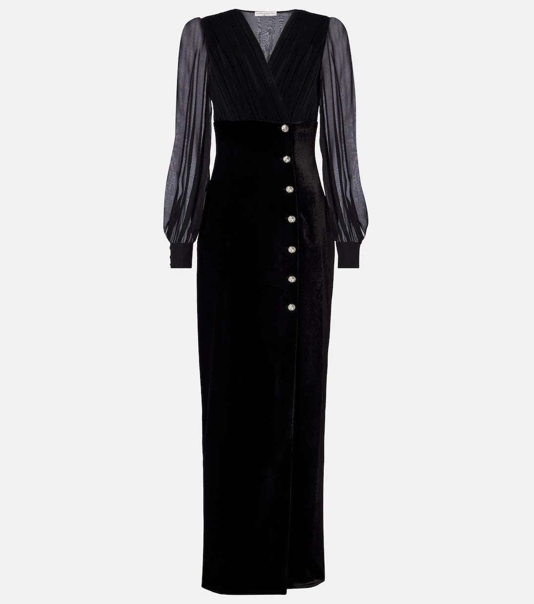 Alessandra Rich - Velvet and georgette gown