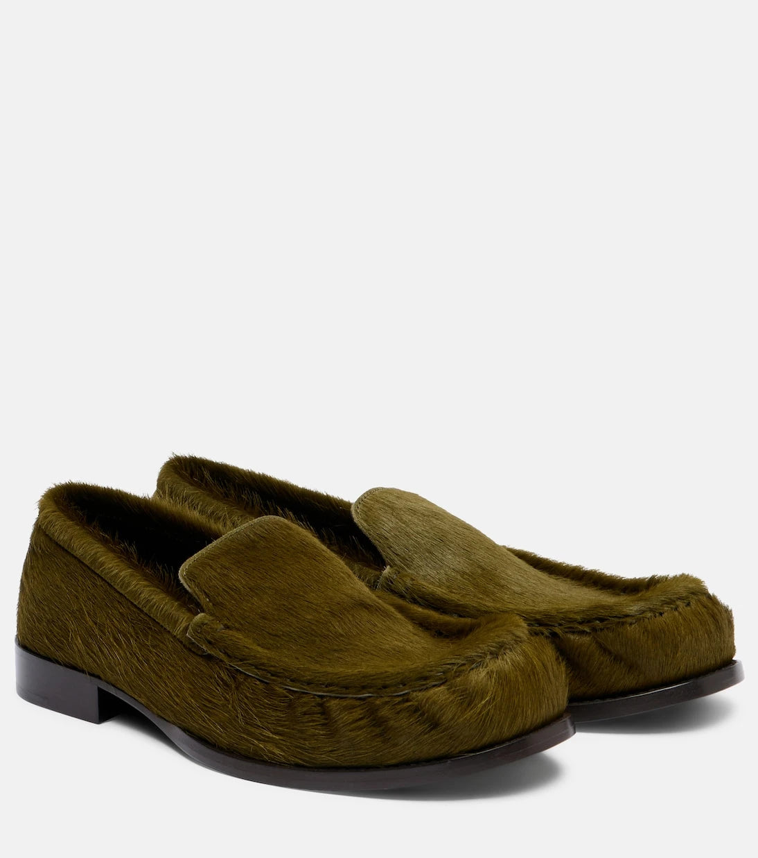 Dries Van Noten - حذاء لوفر من جلد العجل بالشعر