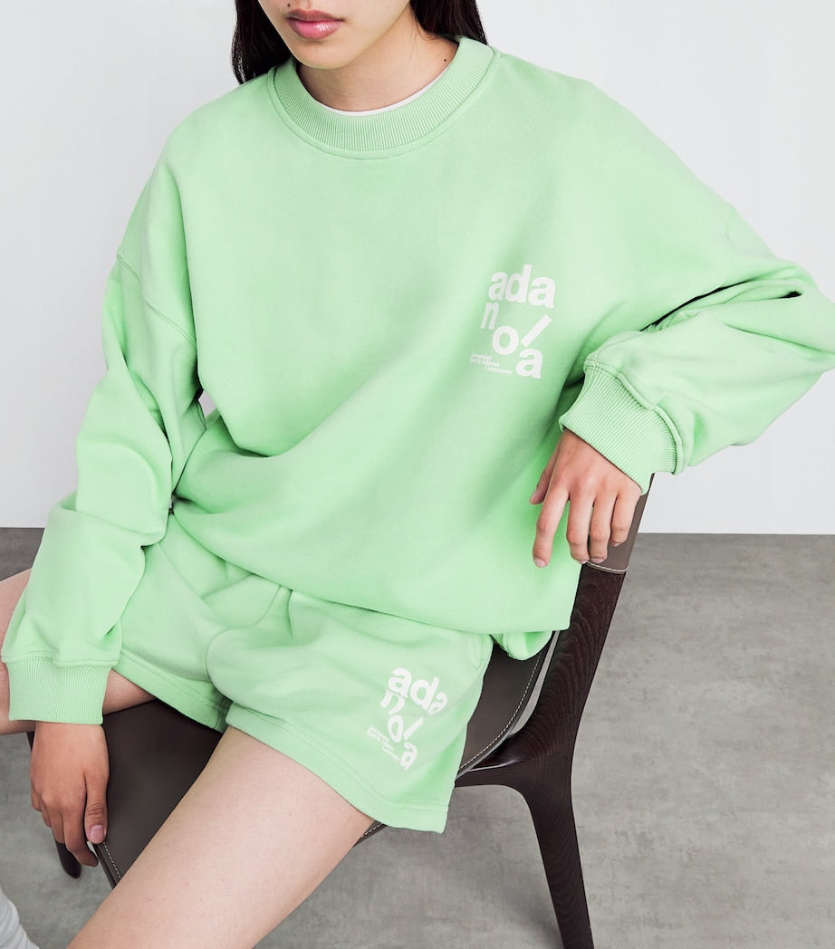 Green Cotton Logo Sweatshirt