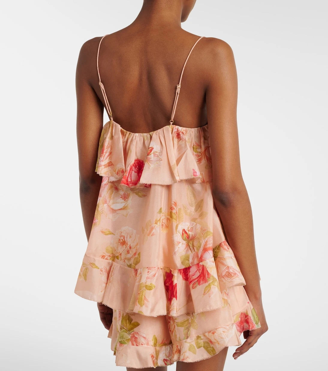 Zimmermann - Roselight floral ruffled silk camisole