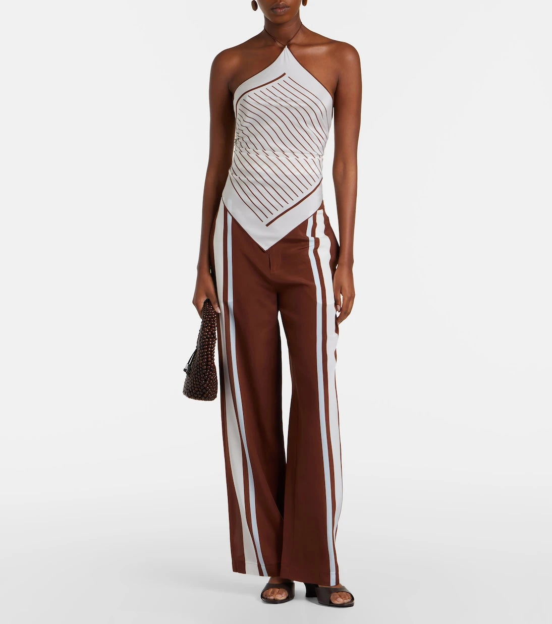 SIR - Marais striped halterneck silk top