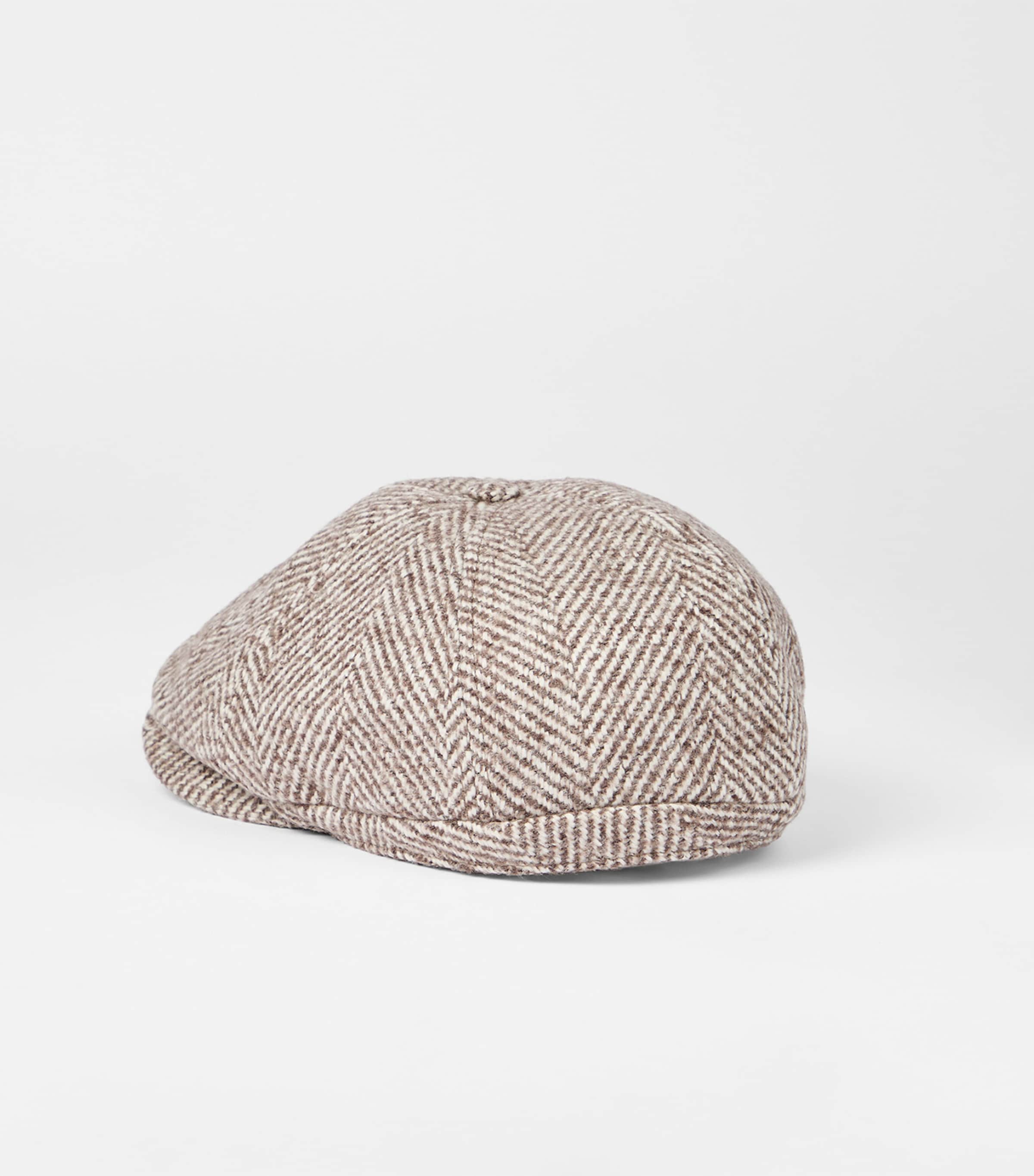 Wool-Alpaca Chevron Flat Cap
