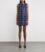MAX&Co. Blue Sequin Check Mini Dress