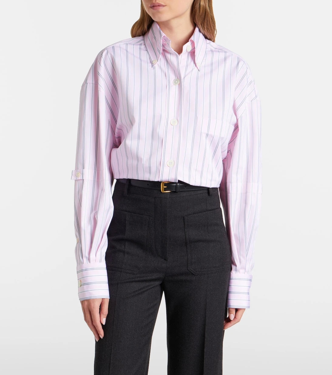 Thom Browne - Striped cotton poplin shirt