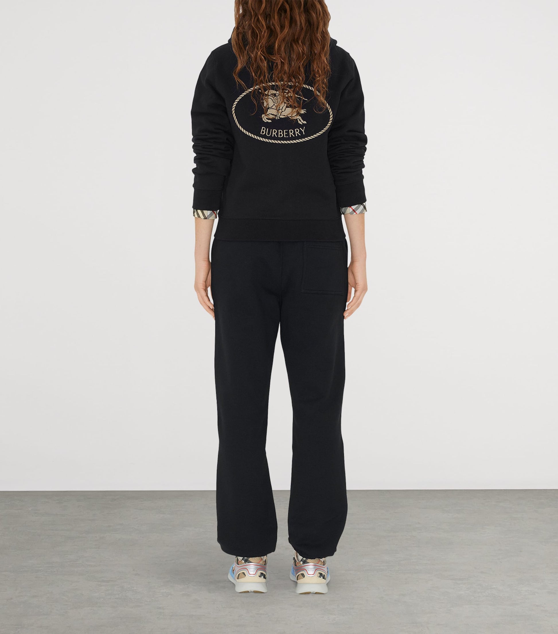 Black Cotton Knight Stamp Hoodie