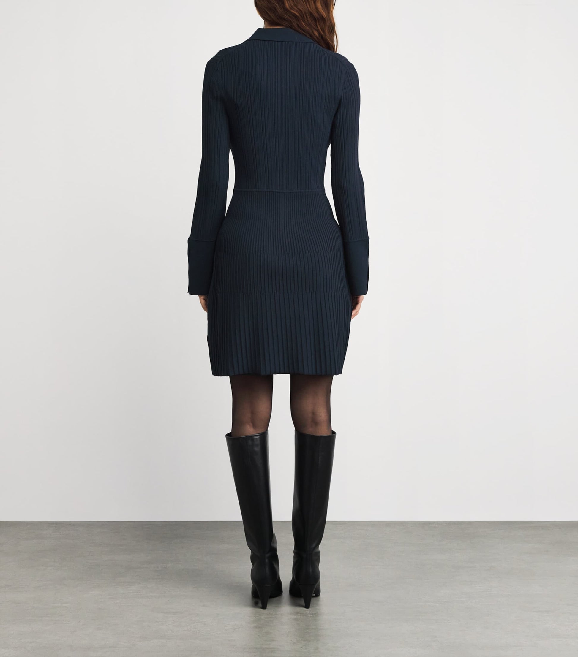 Veronica Beard Navy Ribbed Lauper Mini Dress