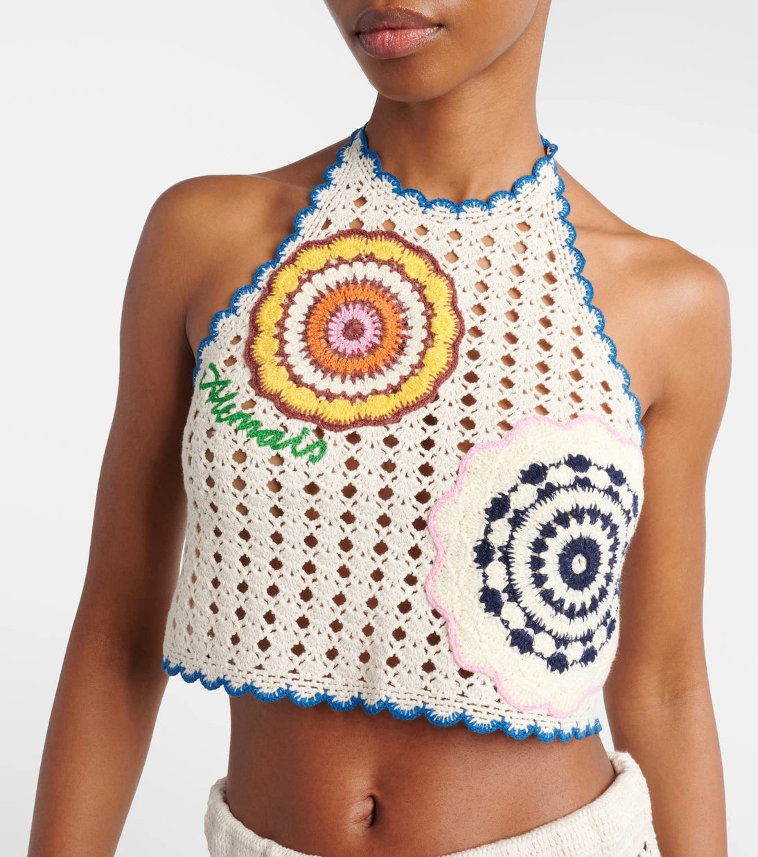 Alémais - Elma crochet embroidered cotton crop top