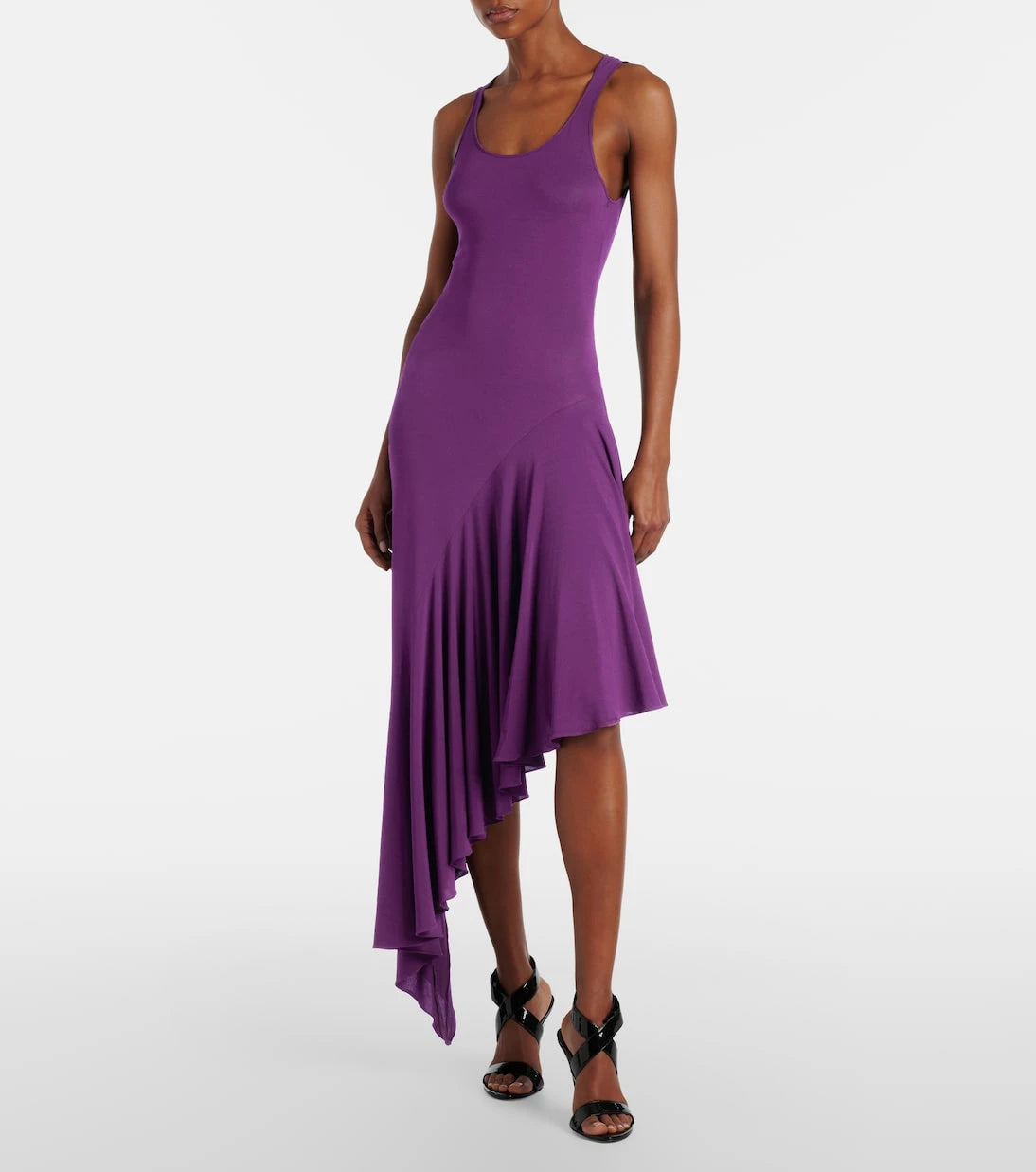 Alaïa - فستان ميدي جيرسيه غير متماثل