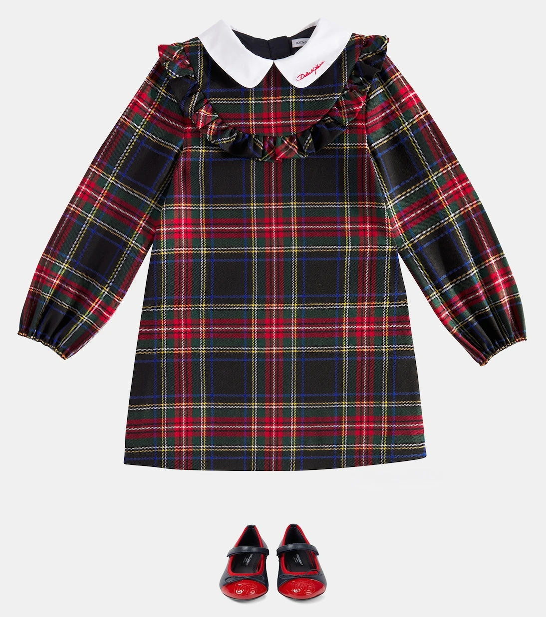 Dolce&Gabbana Kids - Plaid wool-blend dress