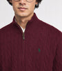 Polo Ralph Lauren Burgundy Wool-Cashmere Quarter-Zip Sweater