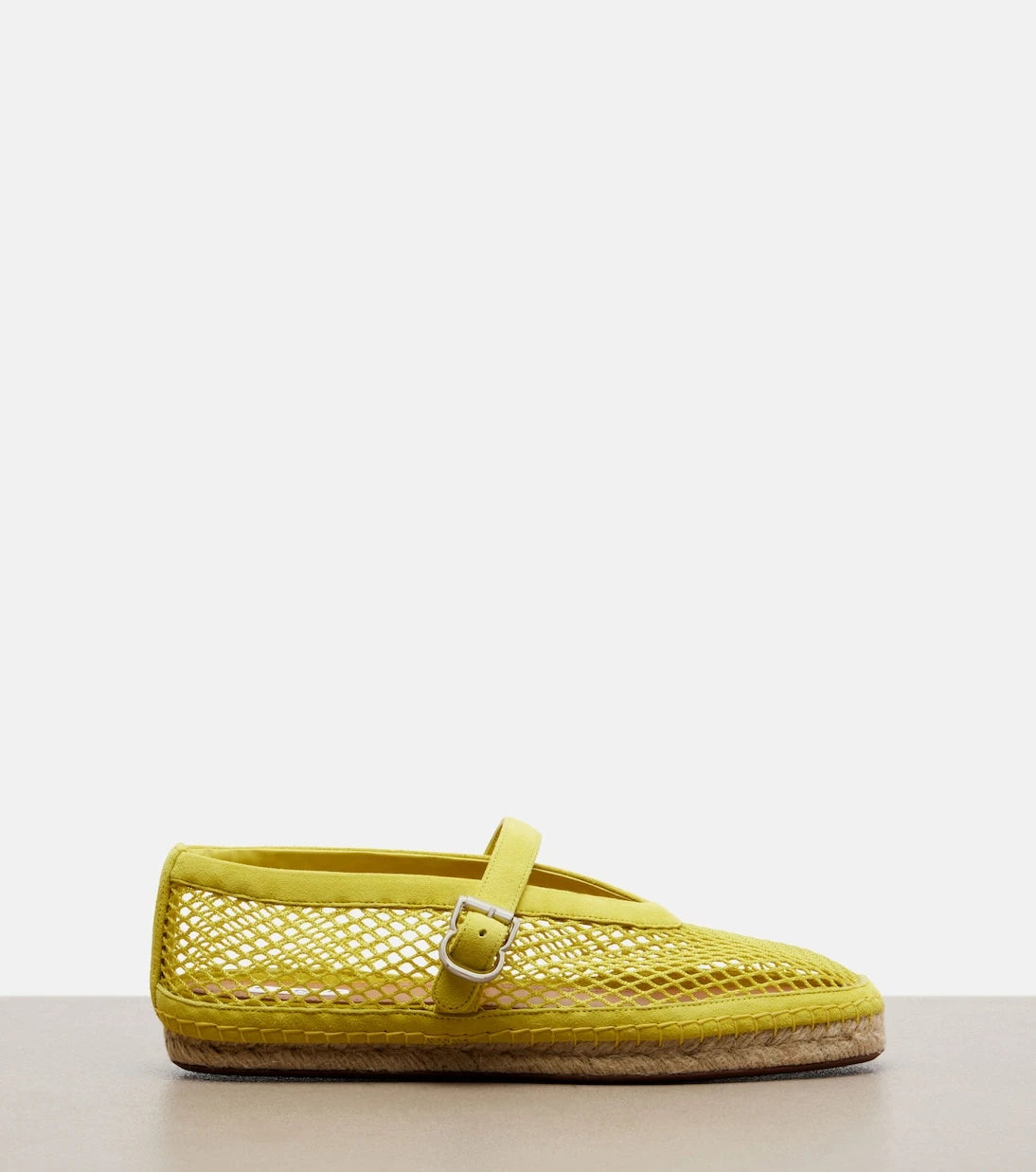 Alaïa - Fishnet suede-trimmed espadrilles