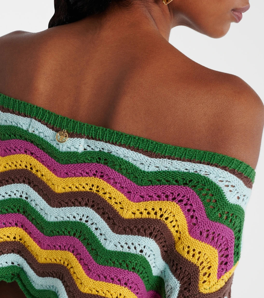 Bananhot - Helena striped cotton-blend crop top